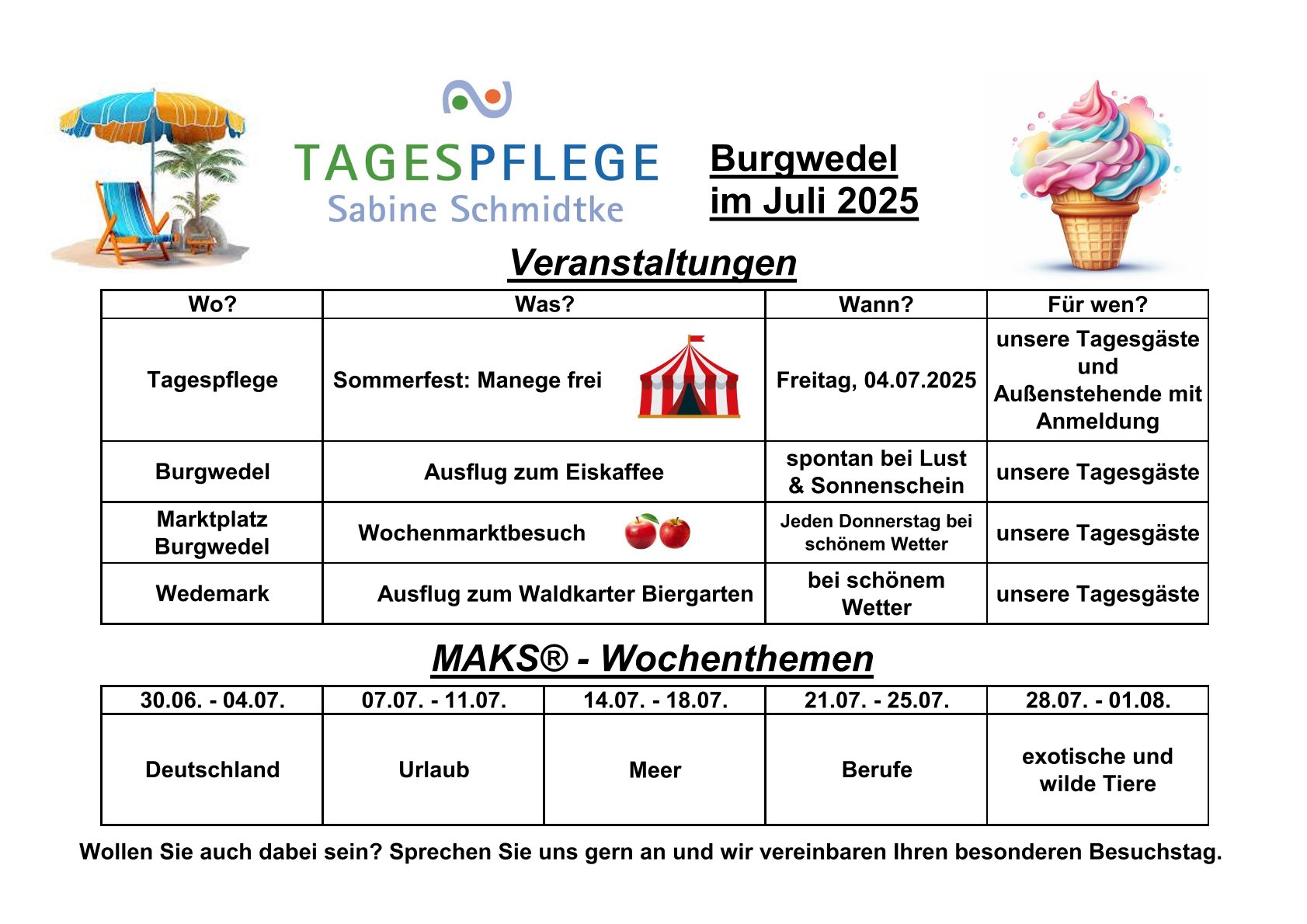 🎪☀️ Der Juli wird bunt! 🍦🍻