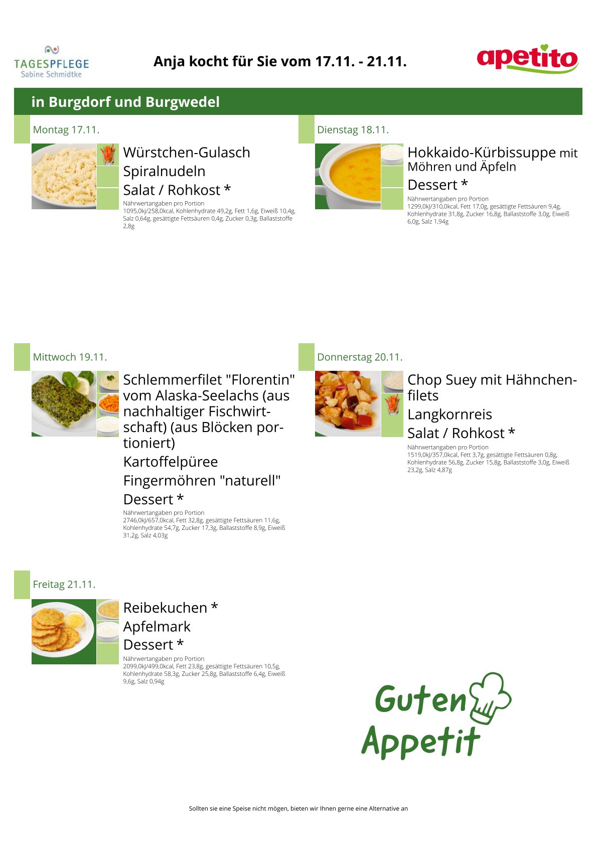 🍂 🎃 Wärmende Aussichten mit unserem Speiseplan für die neue Woche 🥣🍽️