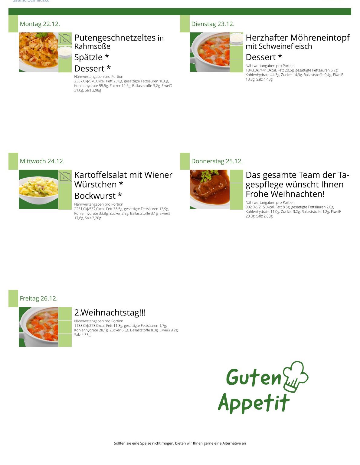 Speiseplan KW 52 – Tradition Kartoffelsalat 🥔