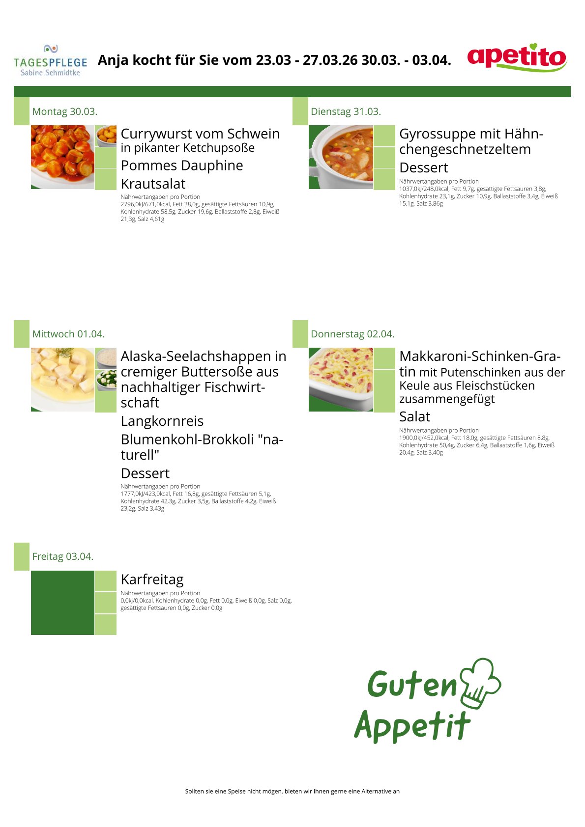 🍴 Würziger Speiseplan für die nächste Woche